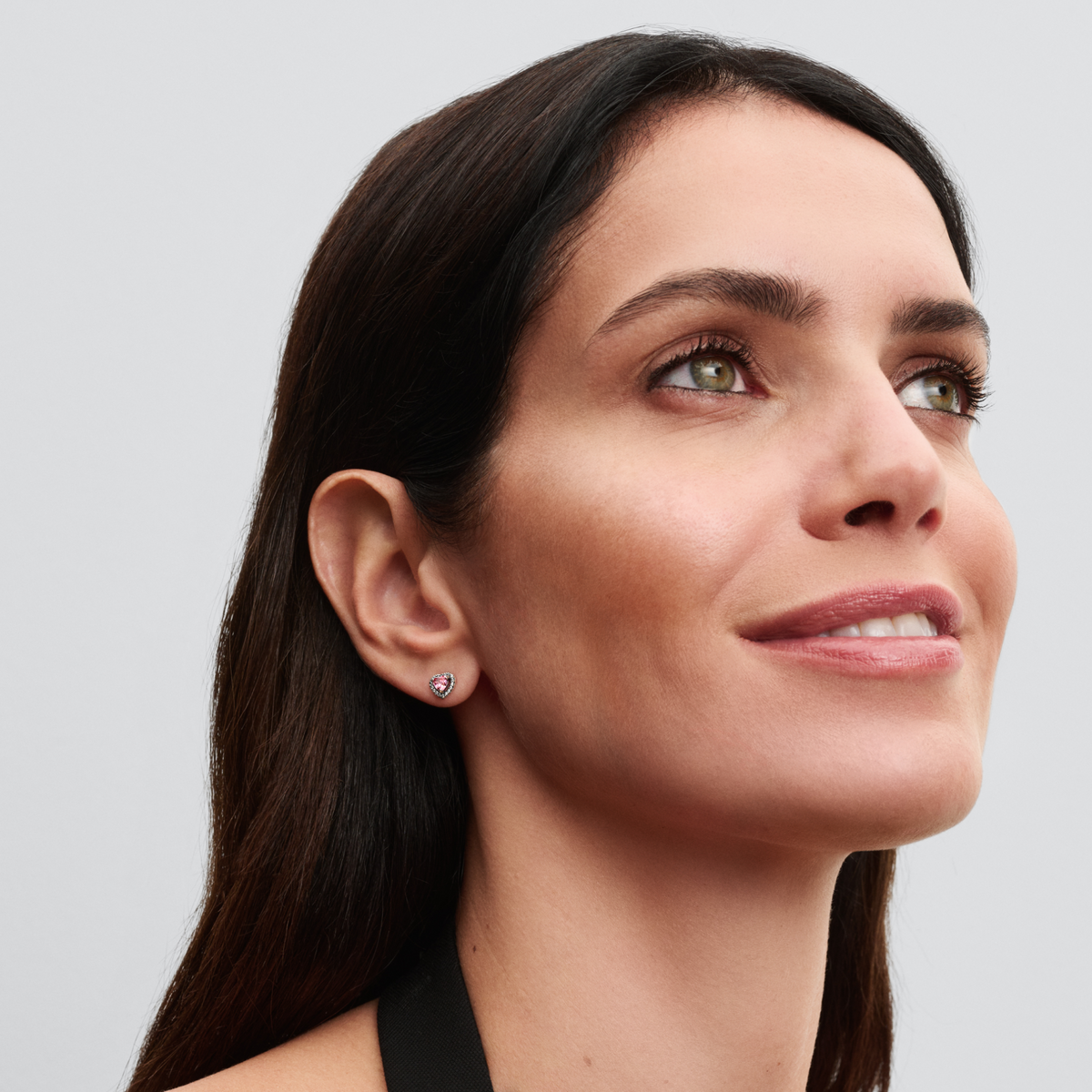 Pandora Elevated Pink Heart Stud Earrings