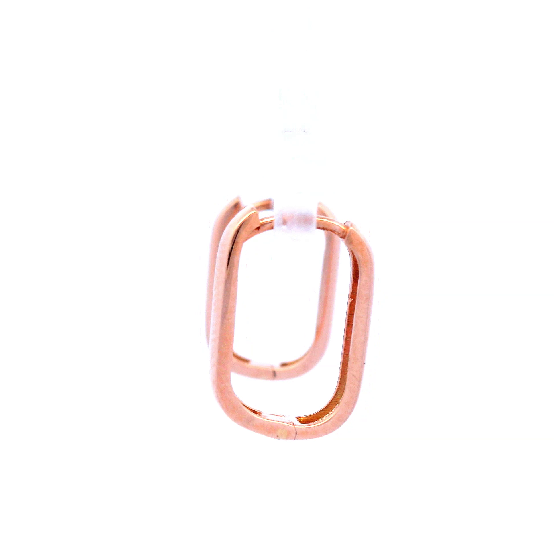 Paperclip Rectangle Huggie in 9ct Rose Gold