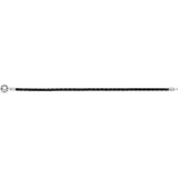 Silver leather bracelet, double, black