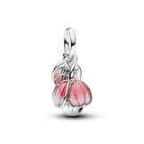 Pandora Silver Two-Tone Blooming Flower Dangle Charm