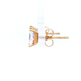 Claw Set 4mm x 6mm Emerald Cut Cubic Zirconia Earrings set in 9 Carat Yellow Gold
