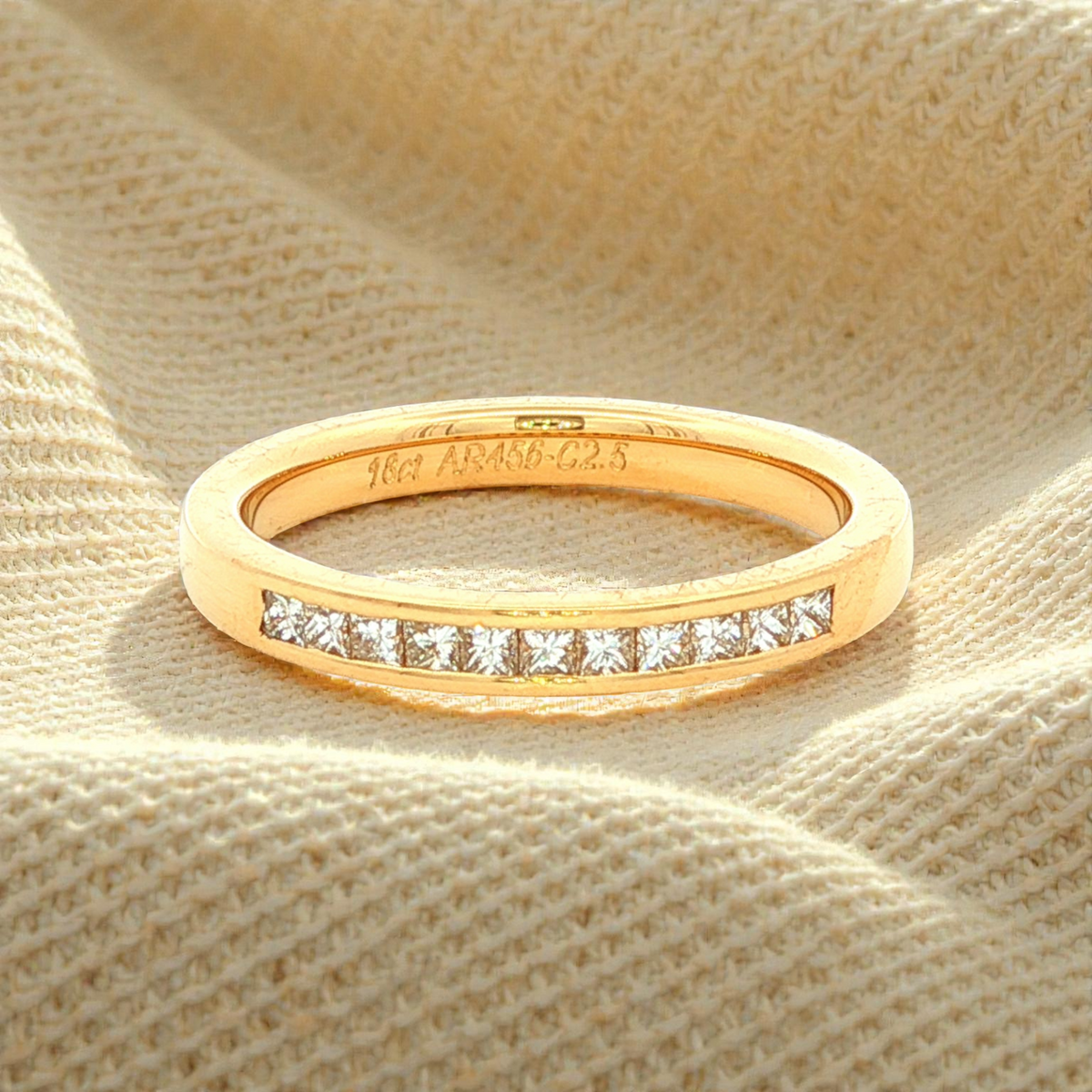 Princess Cut Diamond Ring in Yellow Gold
