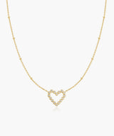 Ania Haie Gold Bezel-Set Round Open Heart Necklace