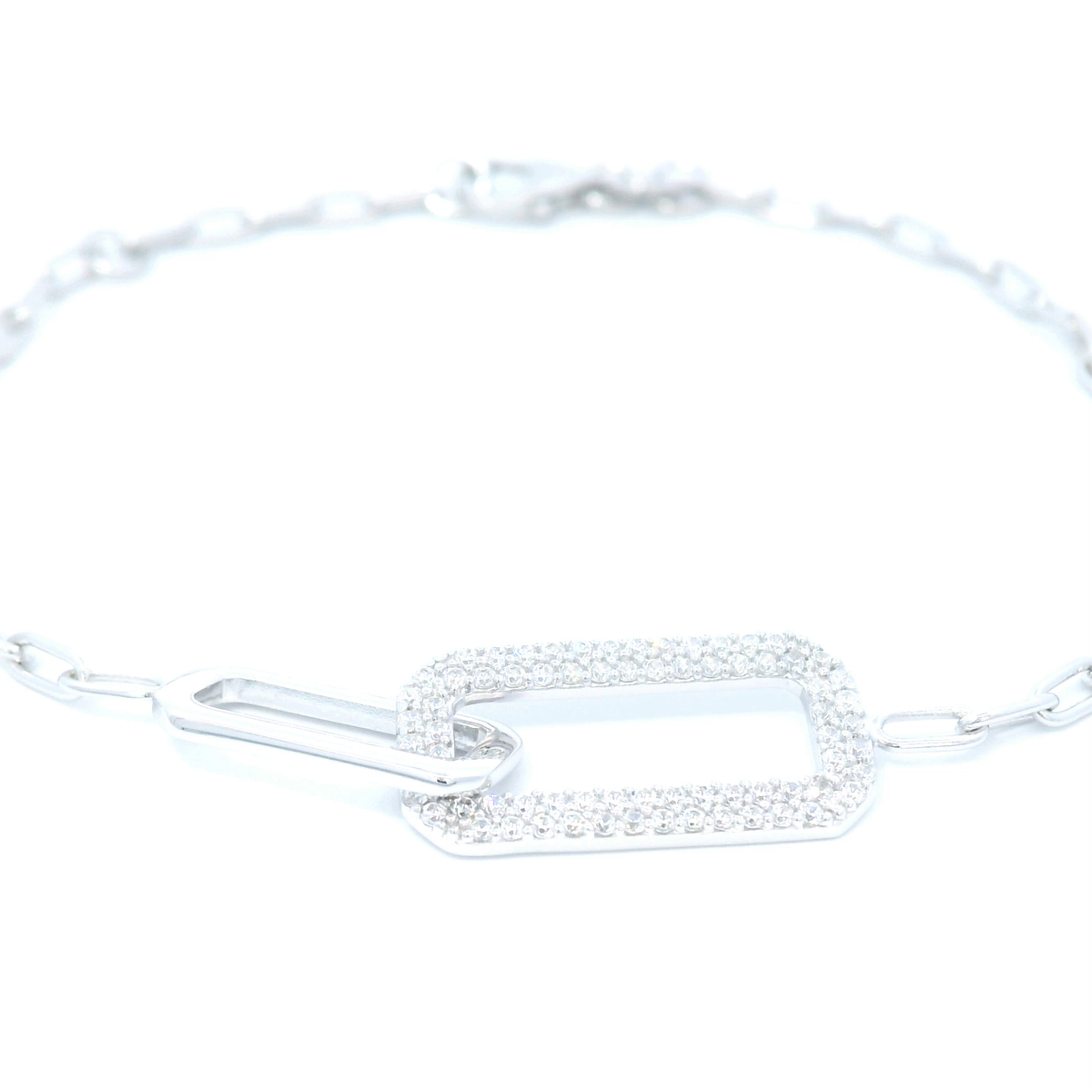 Sterling Silver Plain Paper Bracelet