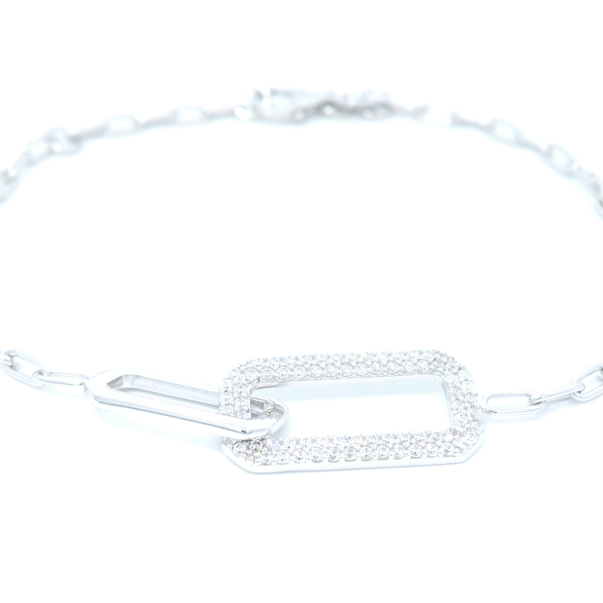 Sterling Silver Plain Paper Bracelet