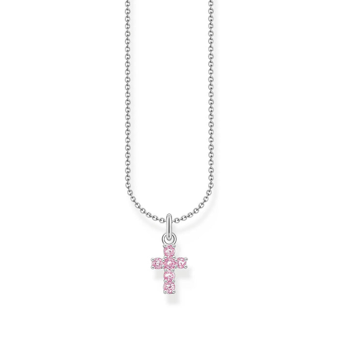 Thomas Sabo Necklace with Cross Pendant with Pink Zirconia