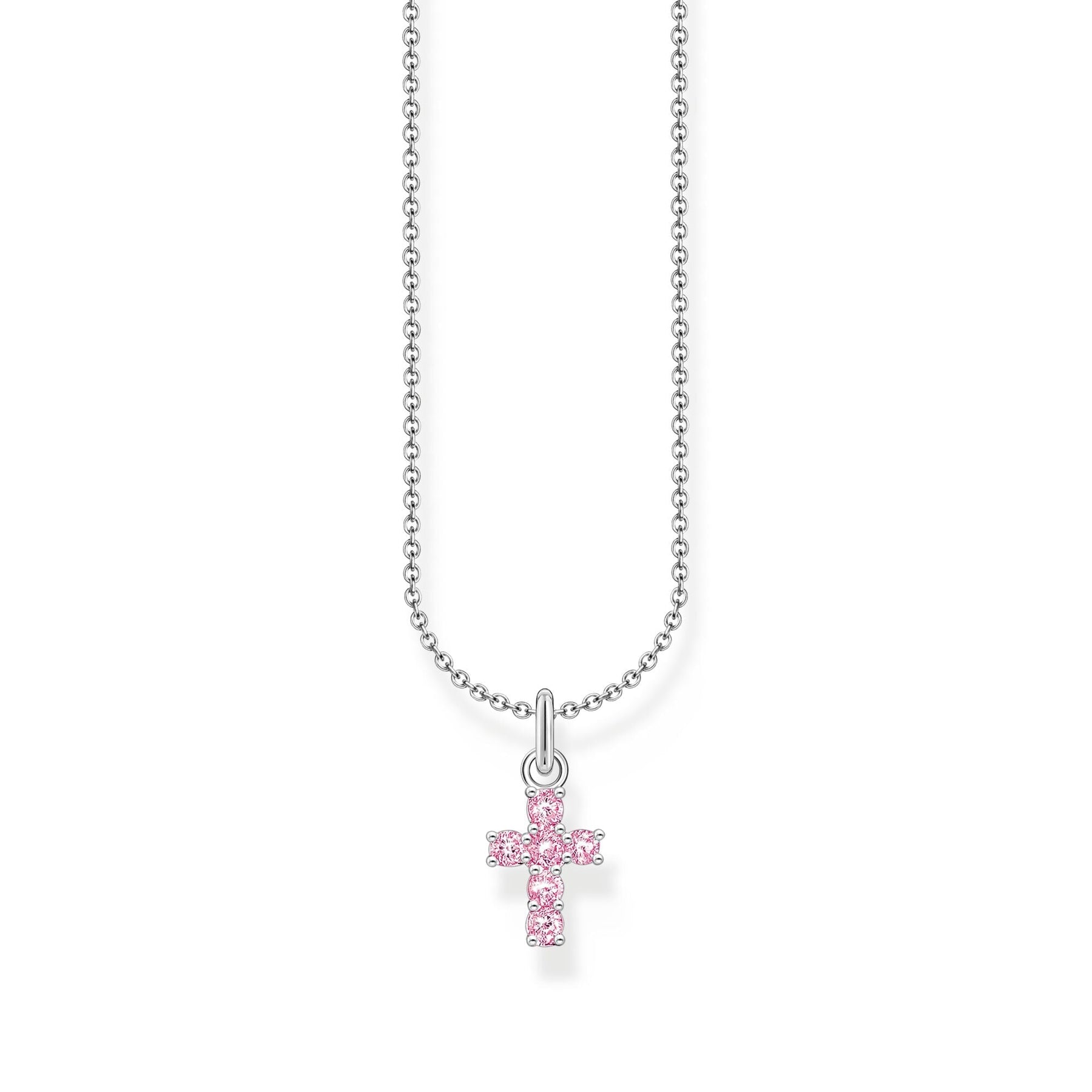 Thomas Sabo Necklace with Cross Pendant with Pink Zirconia