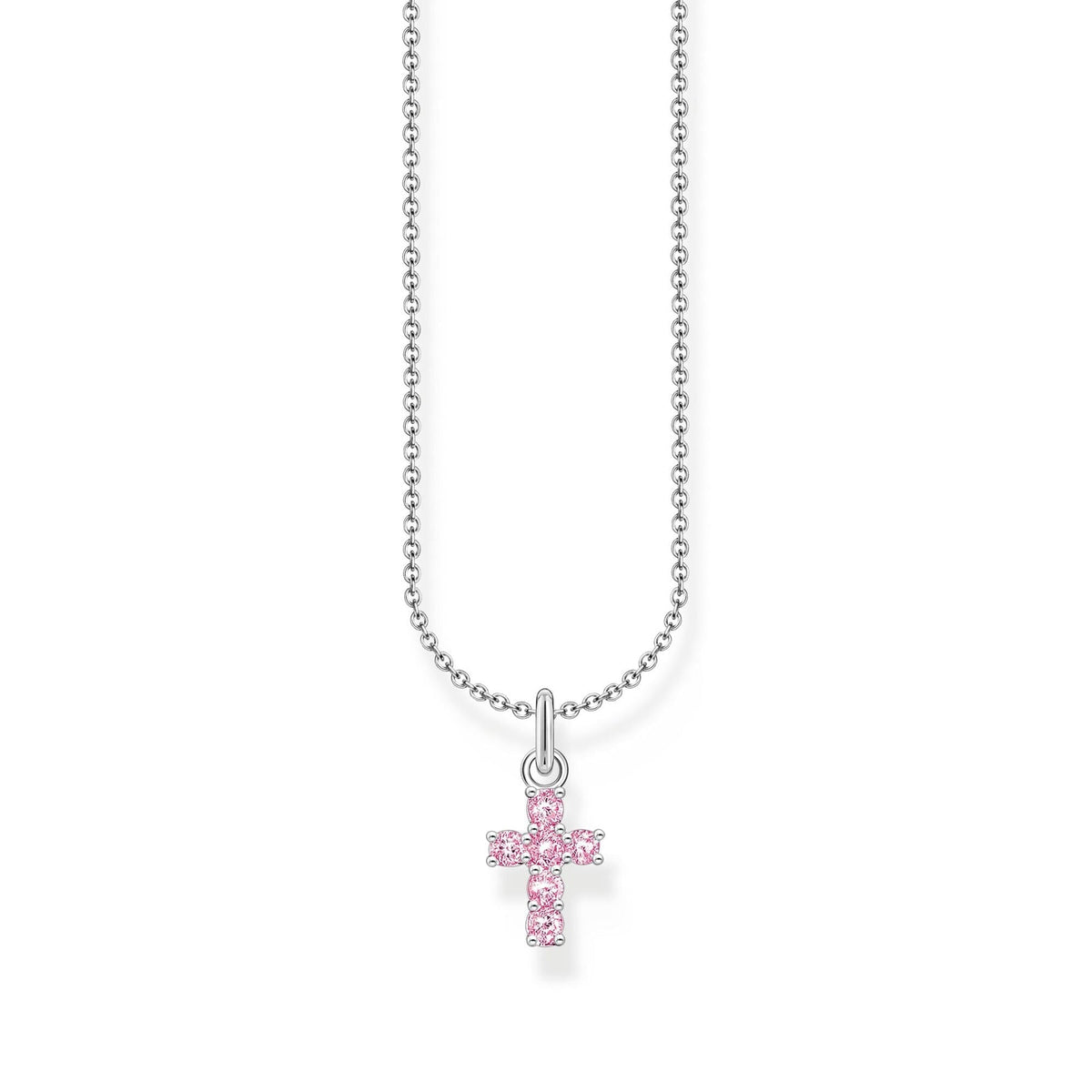 Thomas Sabo Necklace with Cross Pendant with Pink Zirconia