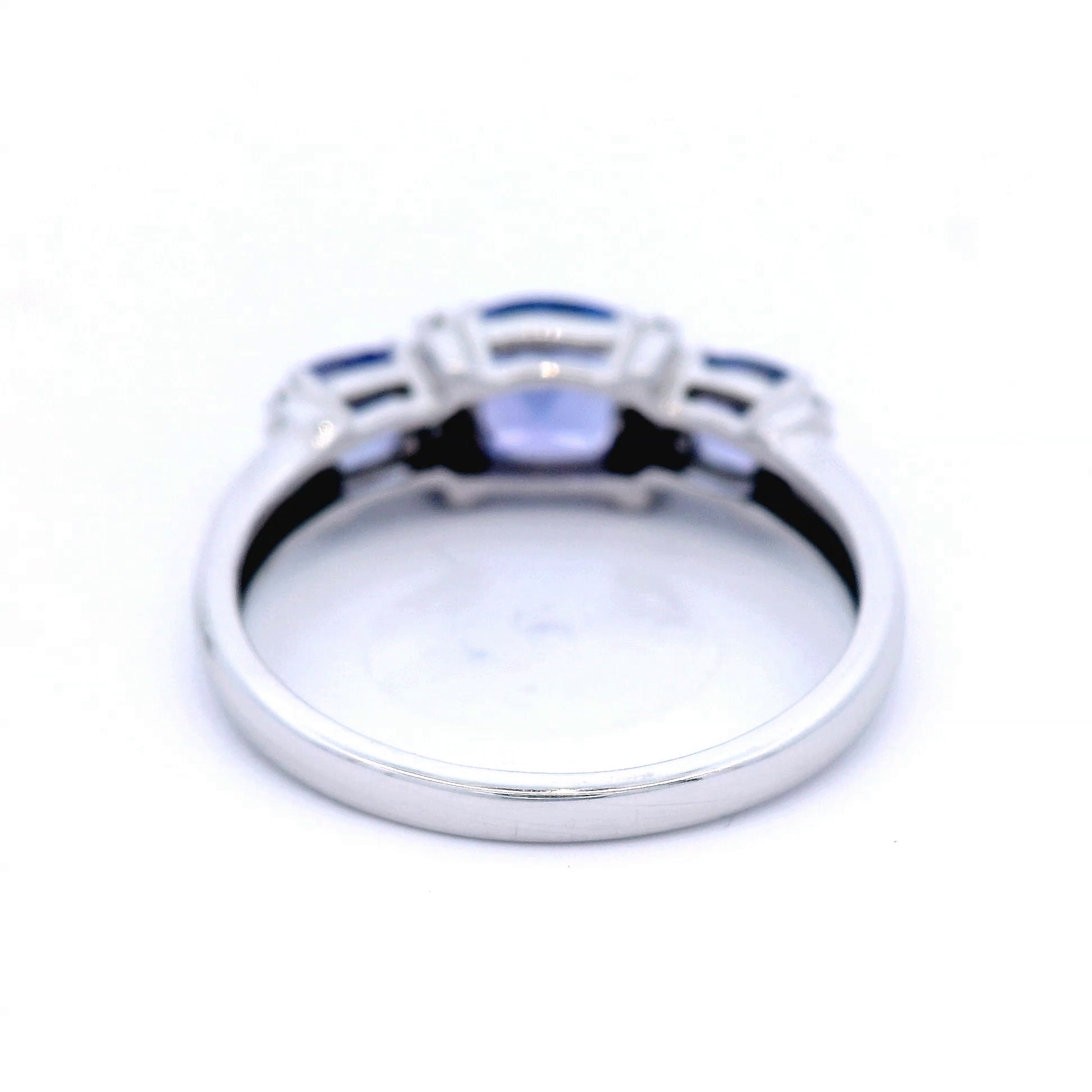 Triple Tanzanite Dress Ring in White Gold