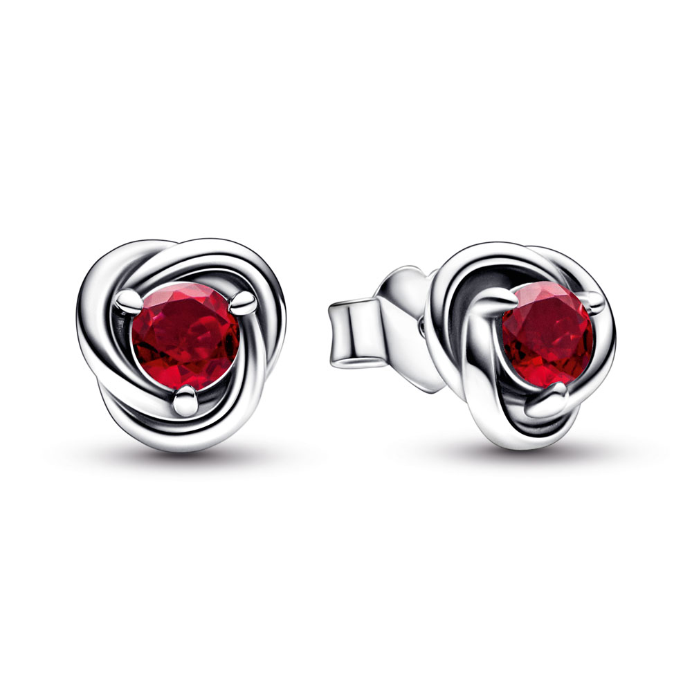 July True Red Eternity Circle Stud Earrings