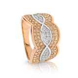 Dreamtime 9ct Rose Gold & White Gold Diamond Carcola Ring