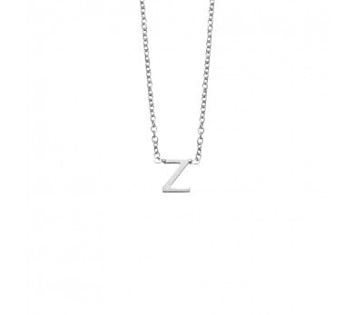 Sterling Silver Necklace with Initial Pendant Z