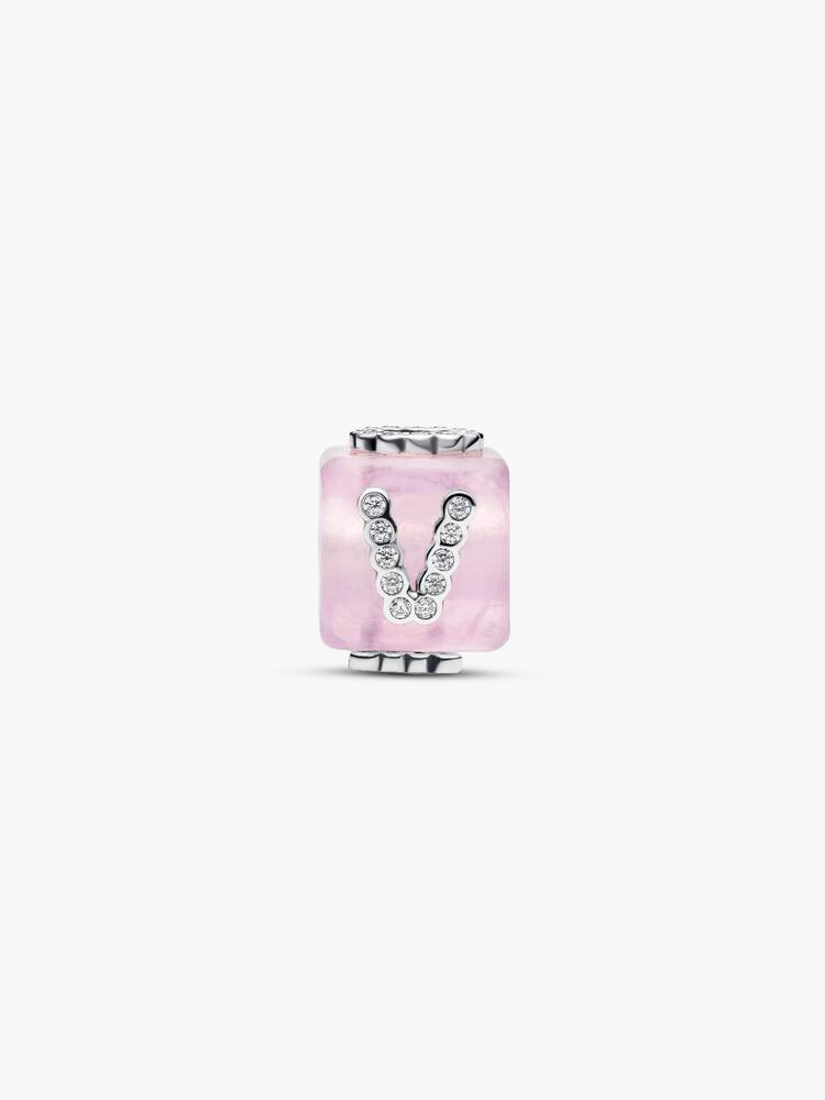 Pandora Pink Murano Glass Love Cube Charm