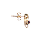 Ruby and Diamond in Yellow Gold Stud Earring