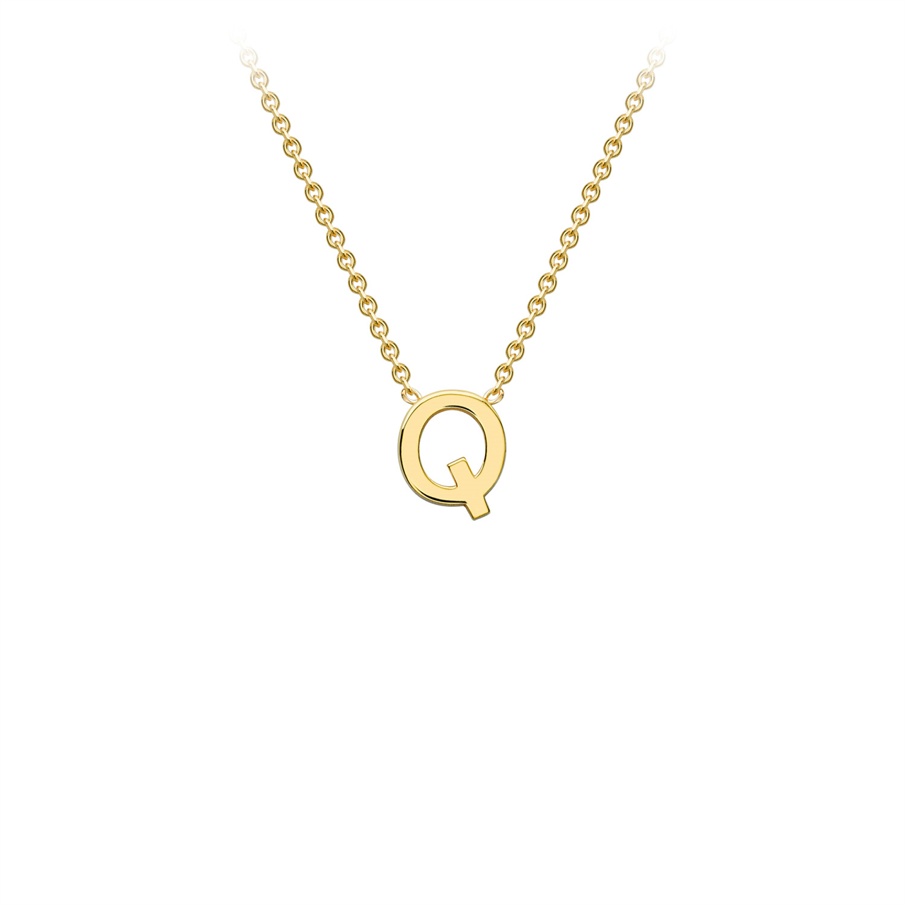 9ct Yellow Gold Petite Initial Necklace - D