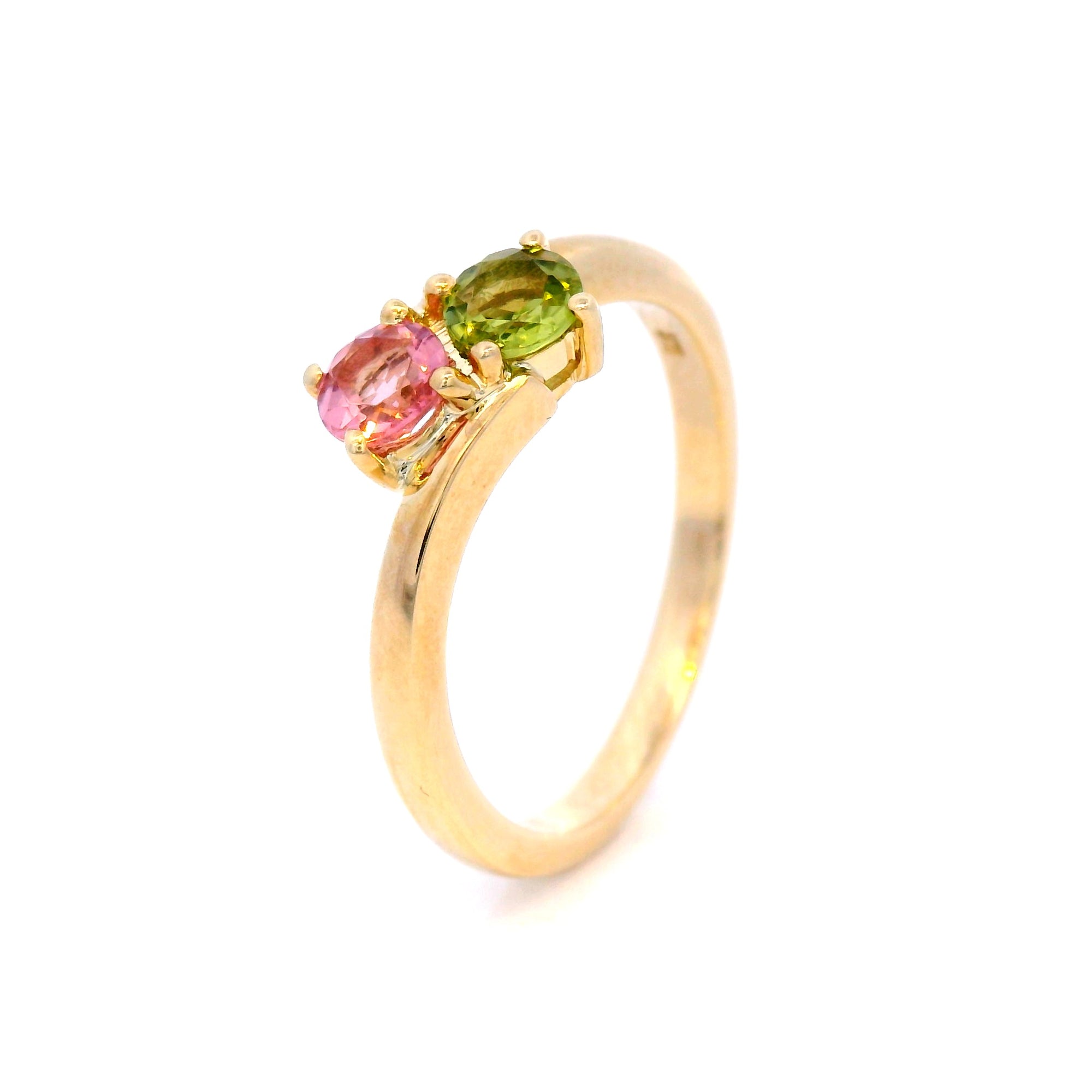 2x4.25mm Peridot, Pink Tourmaline SZ O