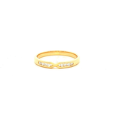 Channel Set Crossover Ring in Yellow Gold