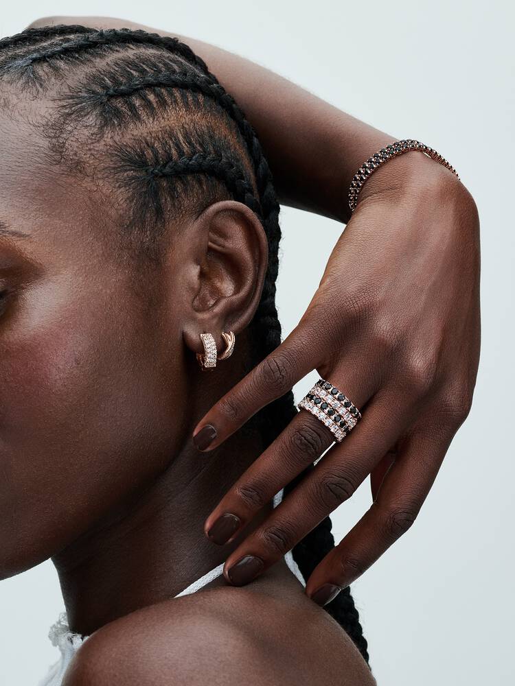 Pandora Crossover Pavé Hoop Earrings
