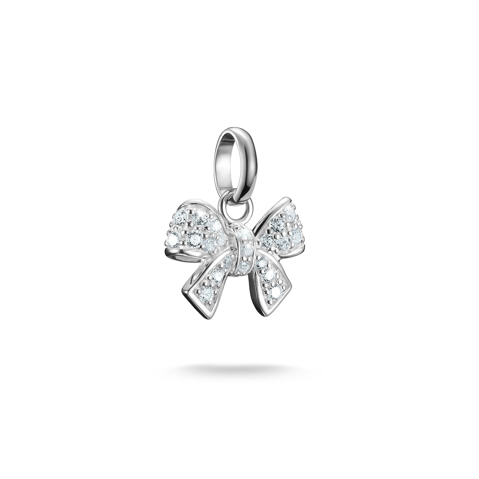 Thomas Sabo Connect Charm Bow With Stones In Silver