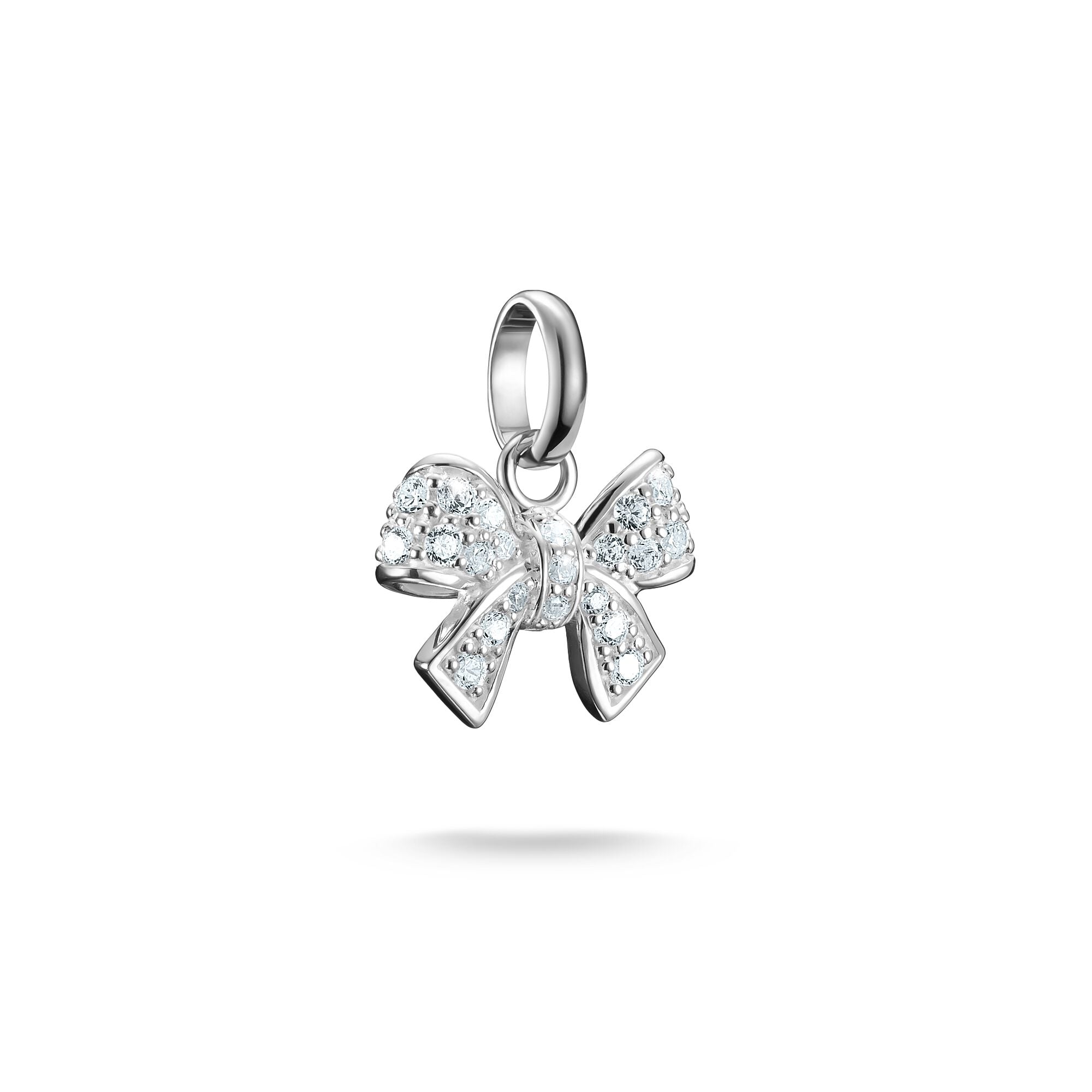 Thomas Sabo Connect Charm Bow With Stones In Silver
