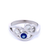 Ceylon Sapphire and Diamond Dress Ring Set in White Gold