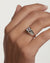 PDPAOLA Square Shimmer Stamp Silver Ring