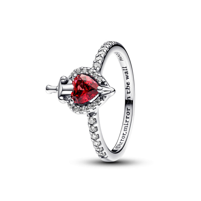 Disney Villains Evil Queen sterling silver ring with fuchsia rose crystal and clear cubic zirconia