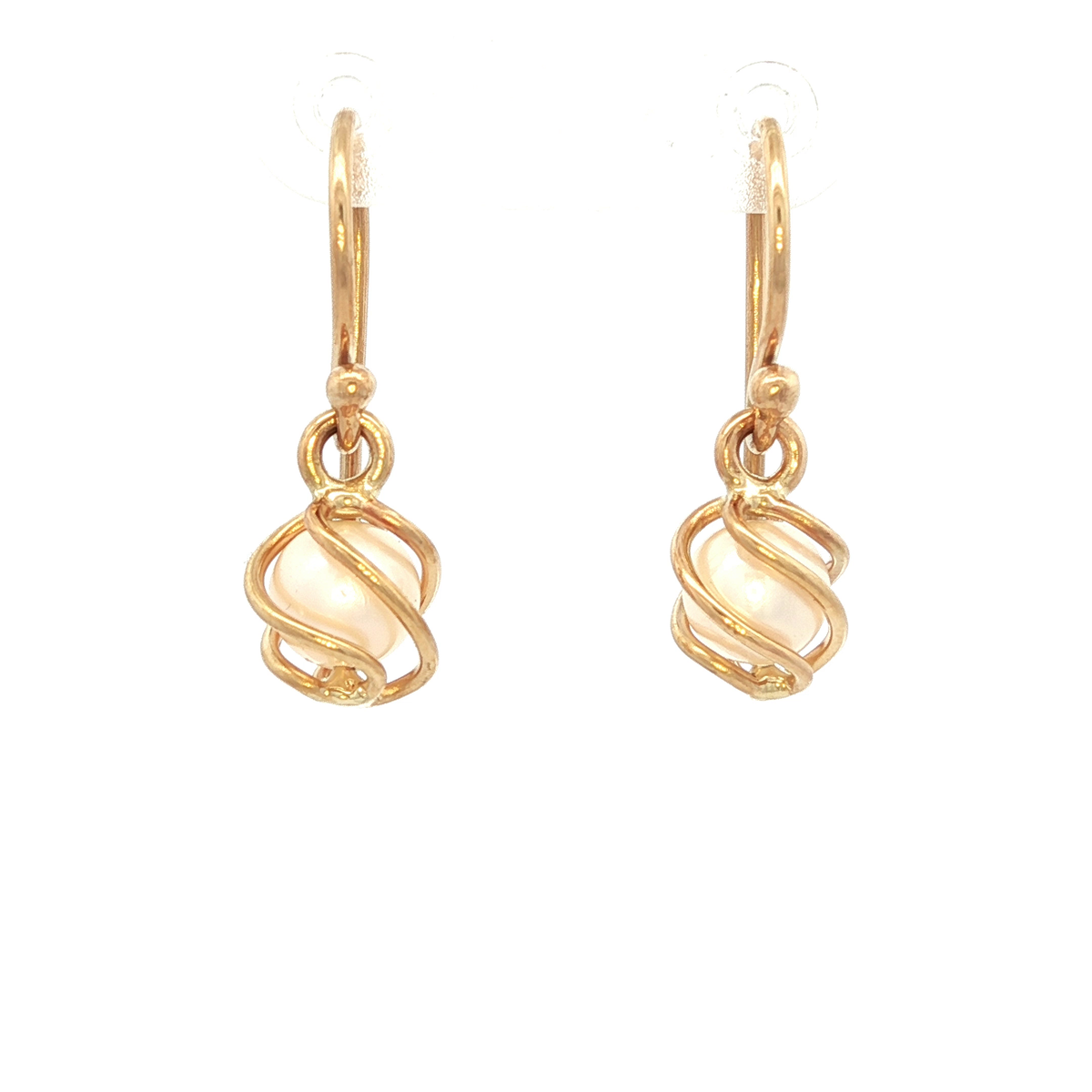 Caged Pearl Sheppards Hook Earring