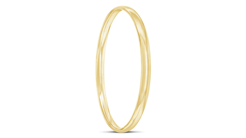 9Carat Yellow Gold Silver Filled Jalf Round 6mm Bangle