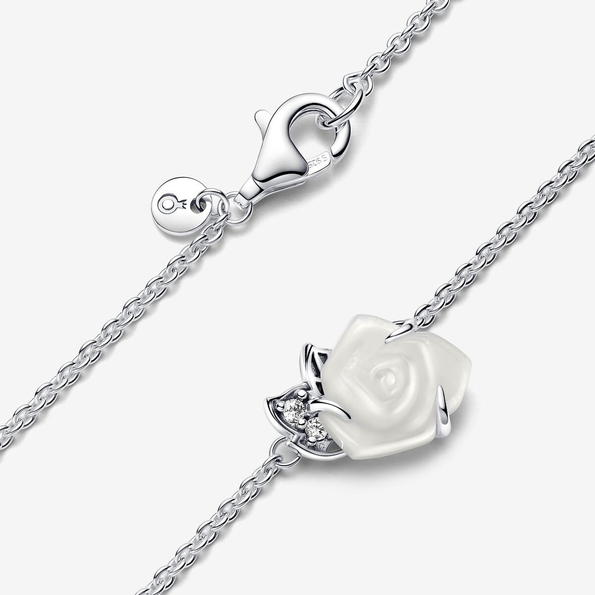 White Rose in Bloom Collier Necklace