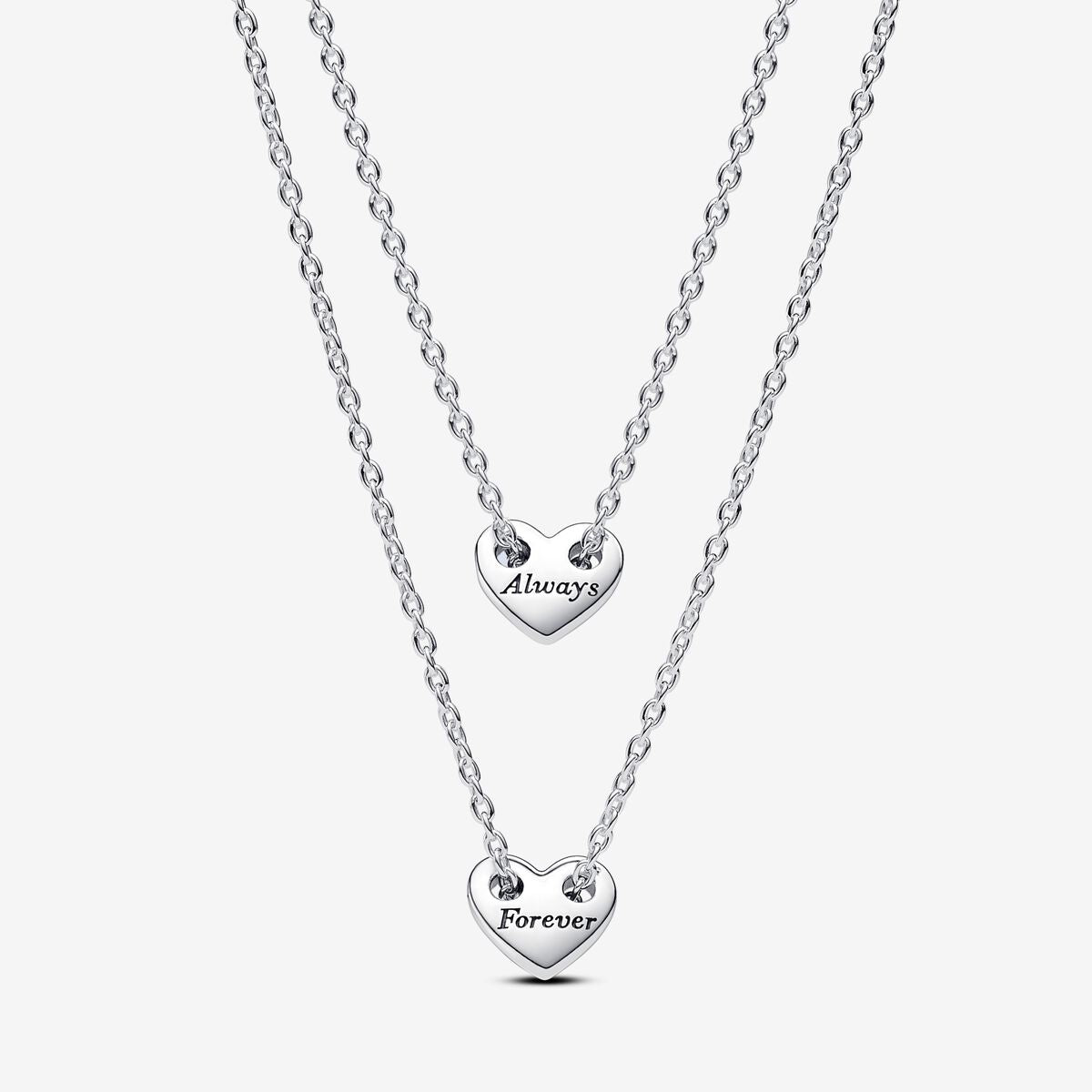 Forever &amp; Always Splittable Heart Collier Necklaces