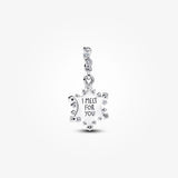 Pandora Opalescent Snowflake Double Dangle Charm