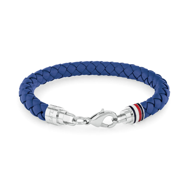 Tommy Hilfiger Jewellery Stainless Steel & Blue Leather Men's Bracelet