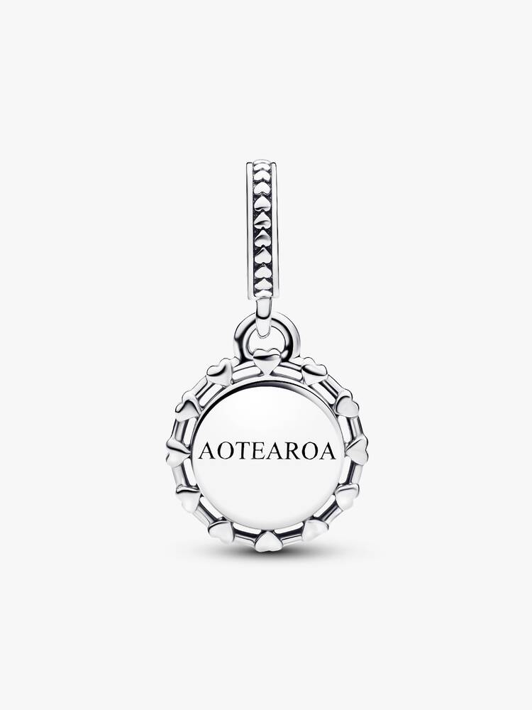 Pandora Engravable Jacaranda Flowers Heart Dangle Charm