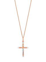 Rose And White Gold Crucifix Pendant