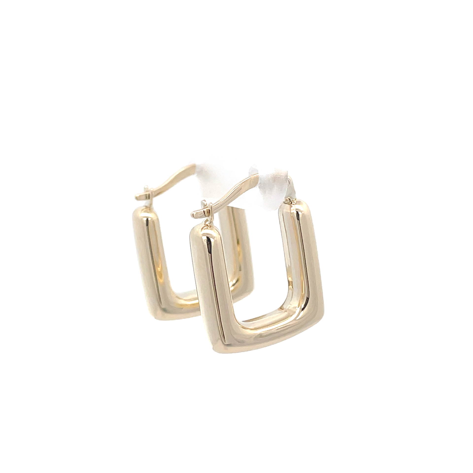 Yellow Gold Oblong Hoop Earring