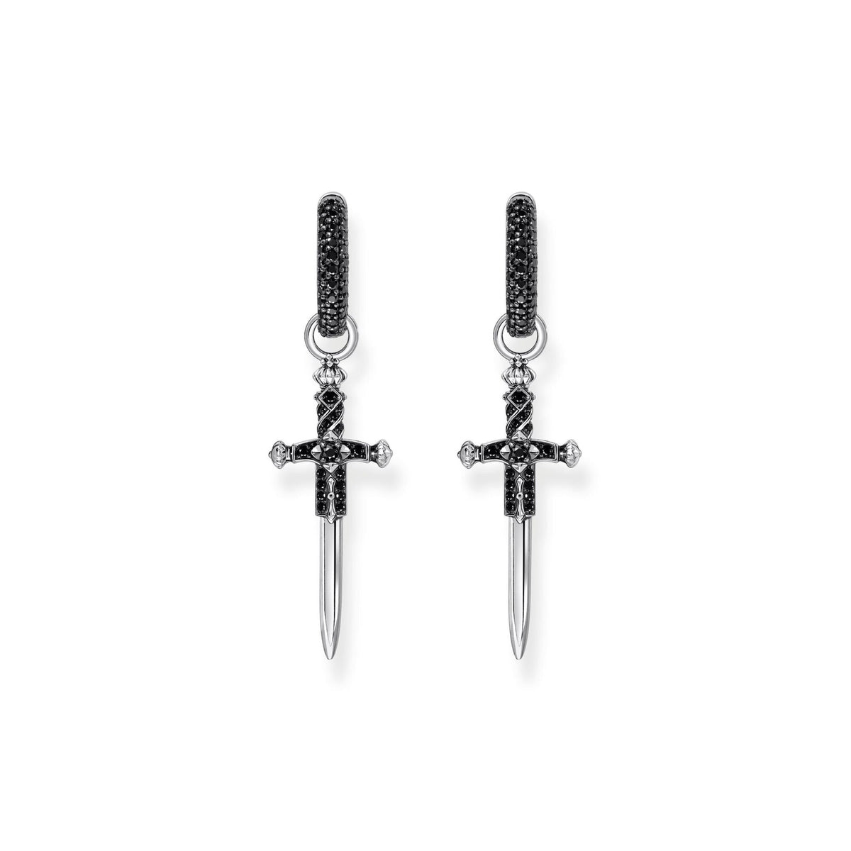 Thomas Sabo Single Hoop Earring with Sword & Black Stones