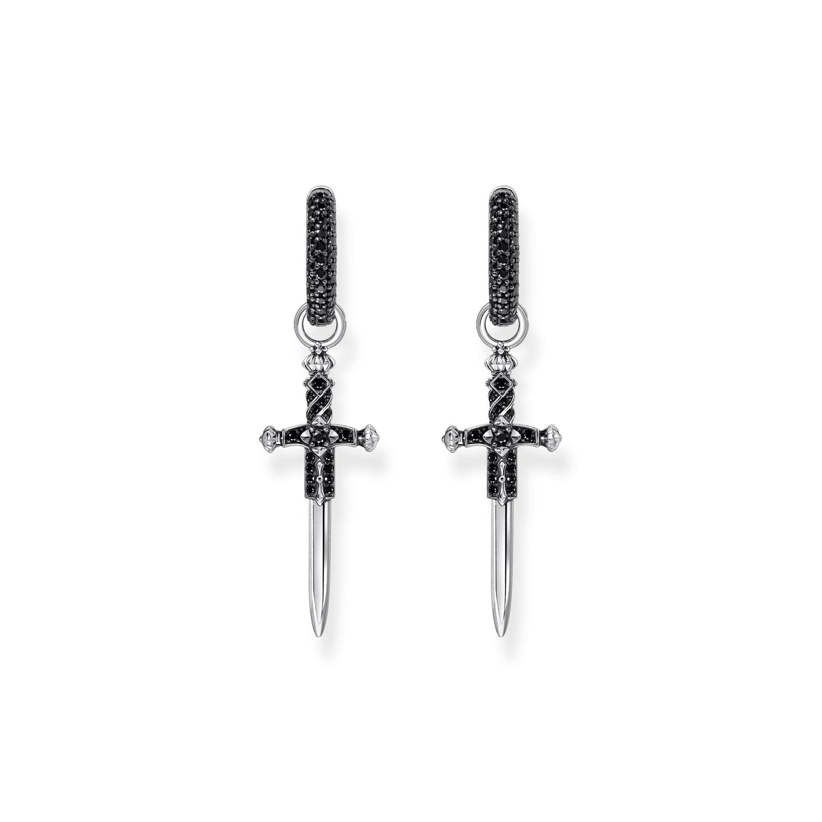 Thomas Sabo Single Hoop Earring with Sword & Black Stones