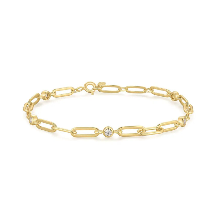 Ania Haie Bezel Station Paper Clip Chain Bracelet