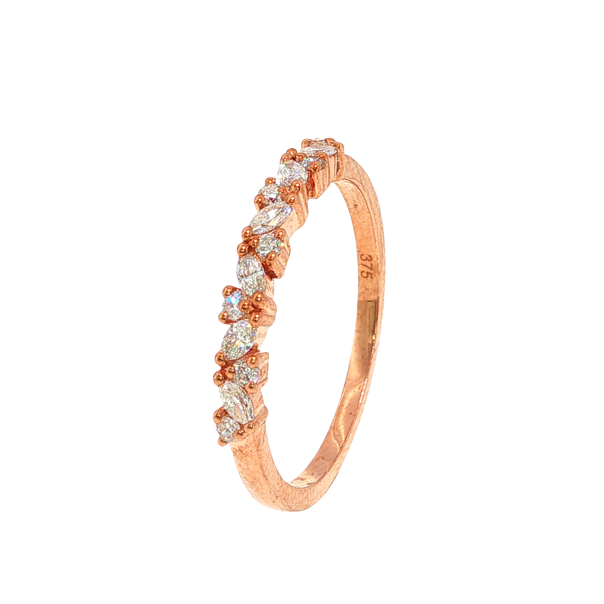 9ct Rose Gold Diamond Set Wedding Band