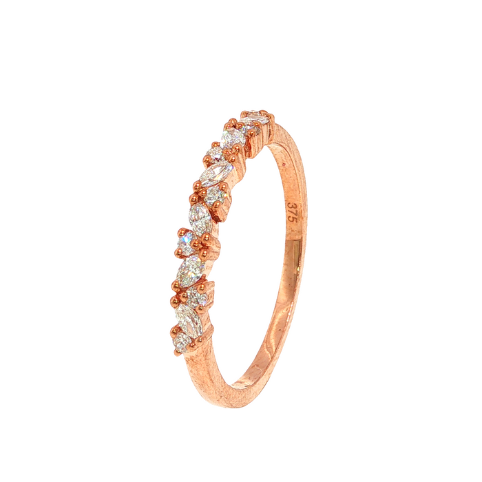 9ct Rose Gold Diamond Set Wedding Band