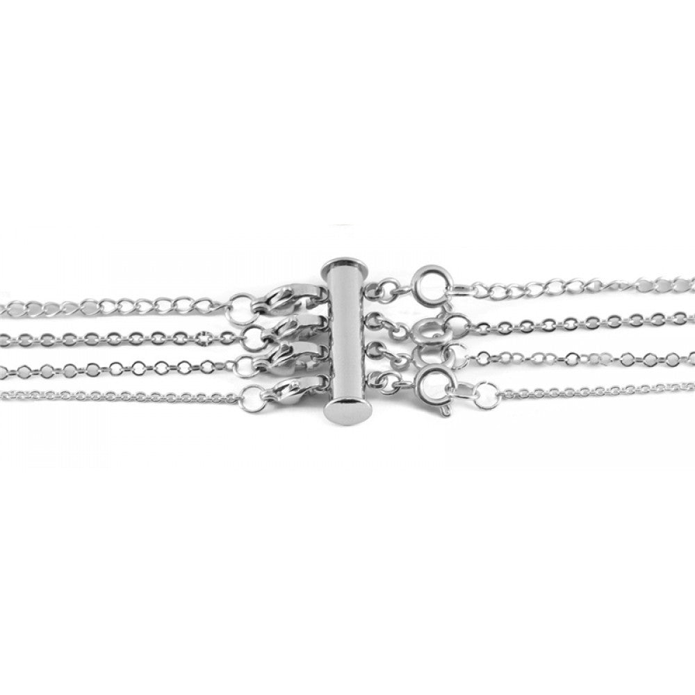 Allure Fashion Silver Three Layer Necklace Spacer
