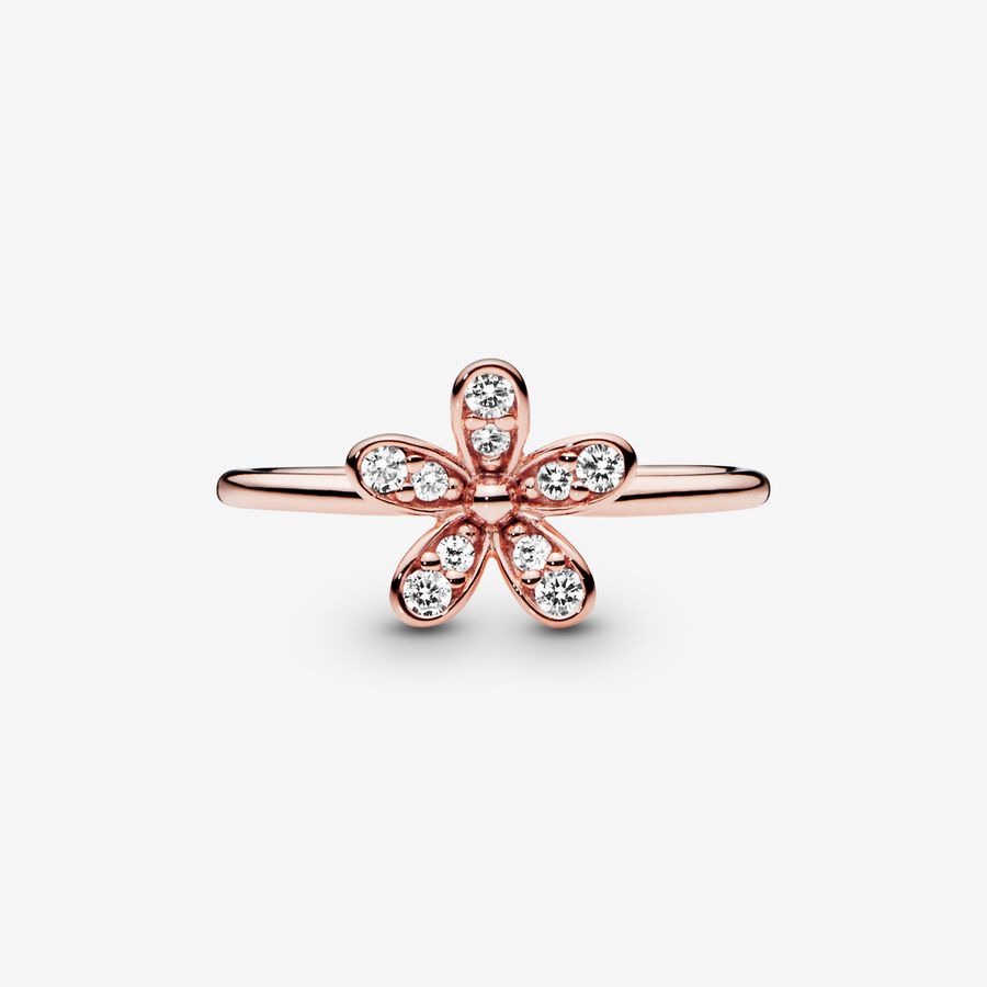 Daisy PANDORA Rose ring with clear cubic zirconia