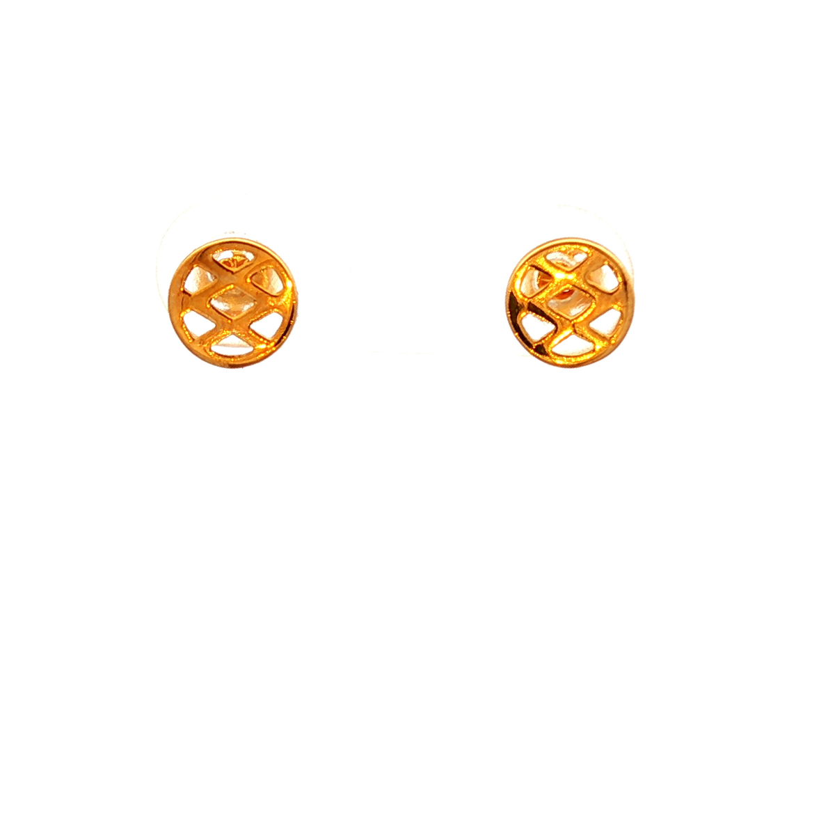 Circle Stud Earrings in Yellow Gold