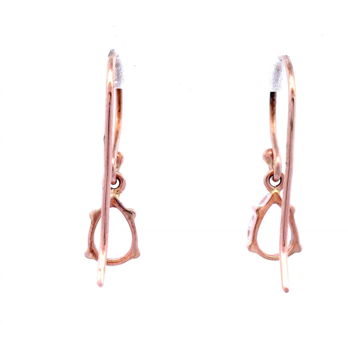 Morganite Shepered Hook Earrings in Rose Gold