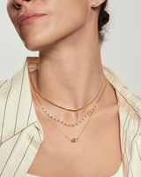 Ania Haie Gold-Plated Sterling Silver Organic Dome Pebble Necklace