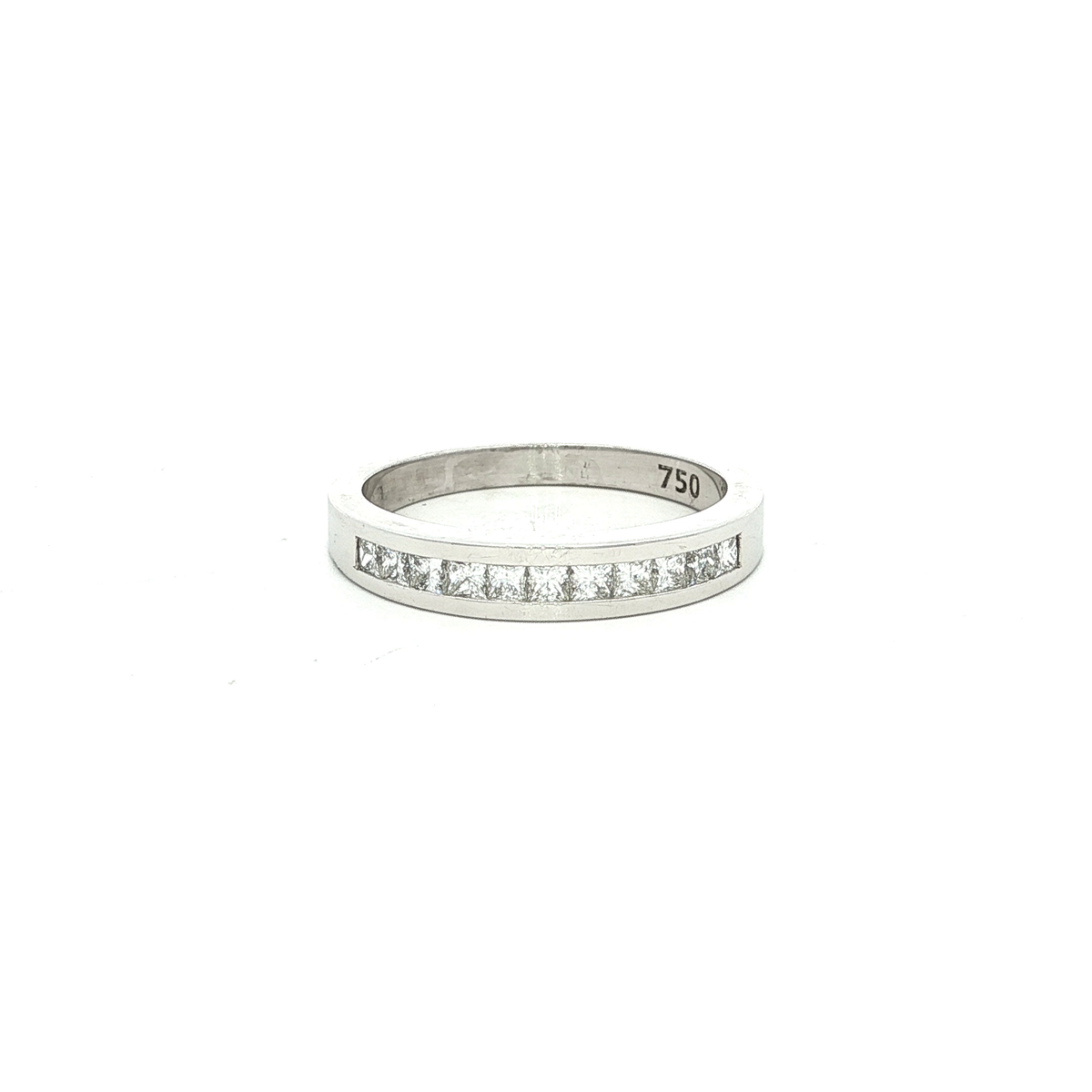 Curved Princess Diamond Dress Ring in White Gold