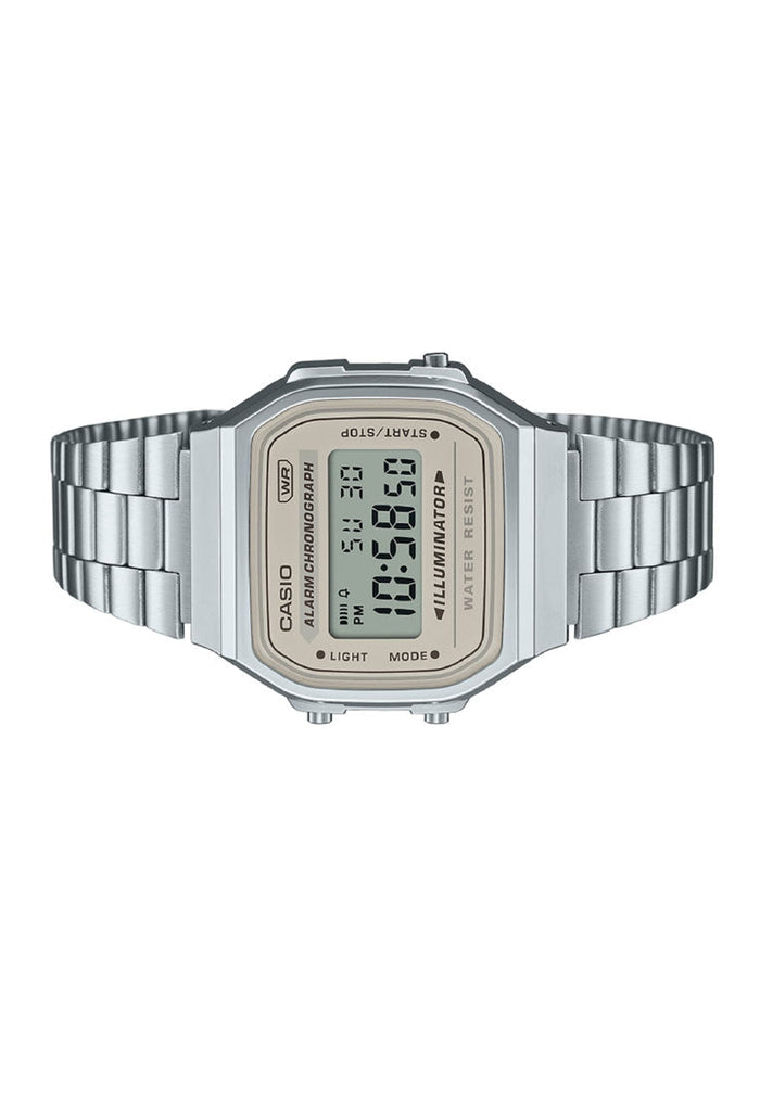 Casio A168WA-8A Digital Stainless Steel Strap Watch