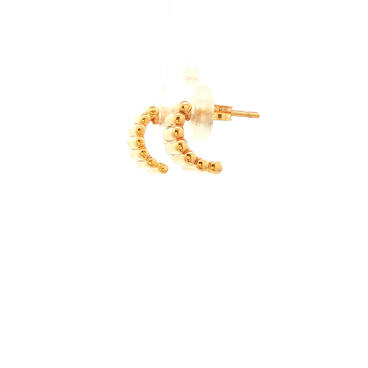 Grad Ripple Design Hoop Earring in Yellow Gold