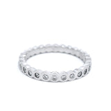 9ct WG RUB SET Dia RING. Dias FULL SHANK